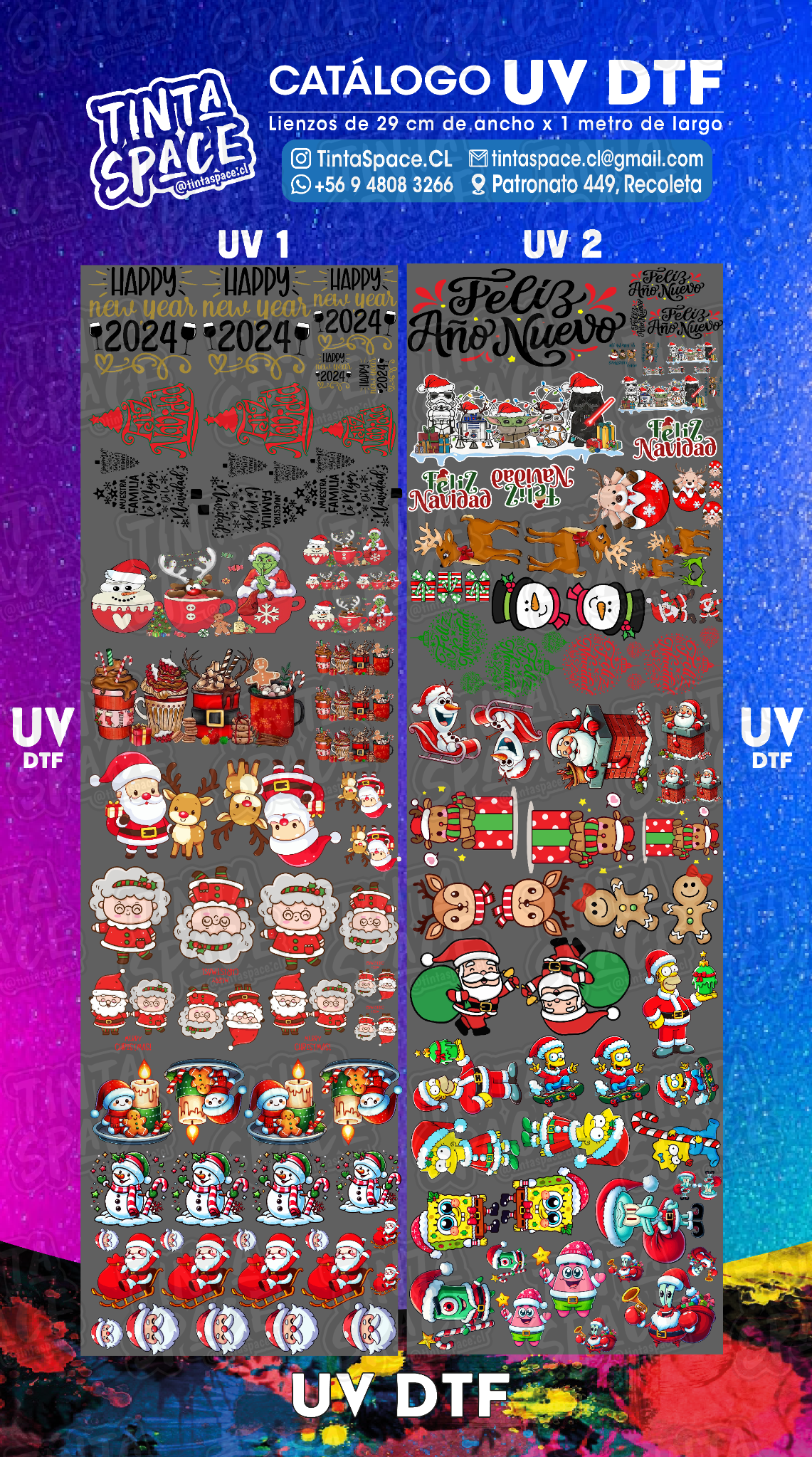 DTF UV — UV 1 y UV 2 (29 × 100 cm)