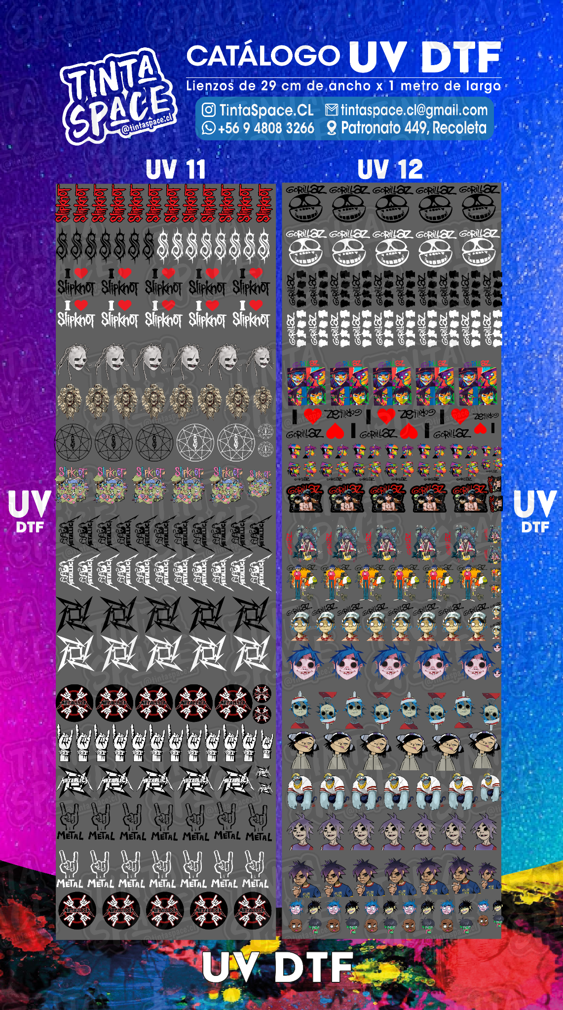 DTF UV — UV 11 y UV 12 (29 × 100 cm)