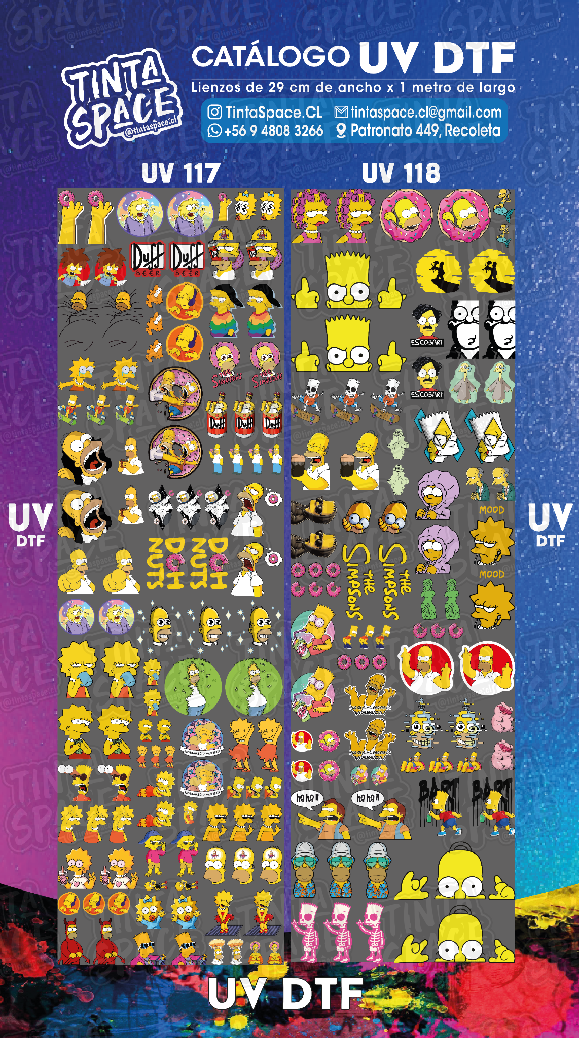 DTF UV — UV 117 y UV 118 (29 × 100 cm)