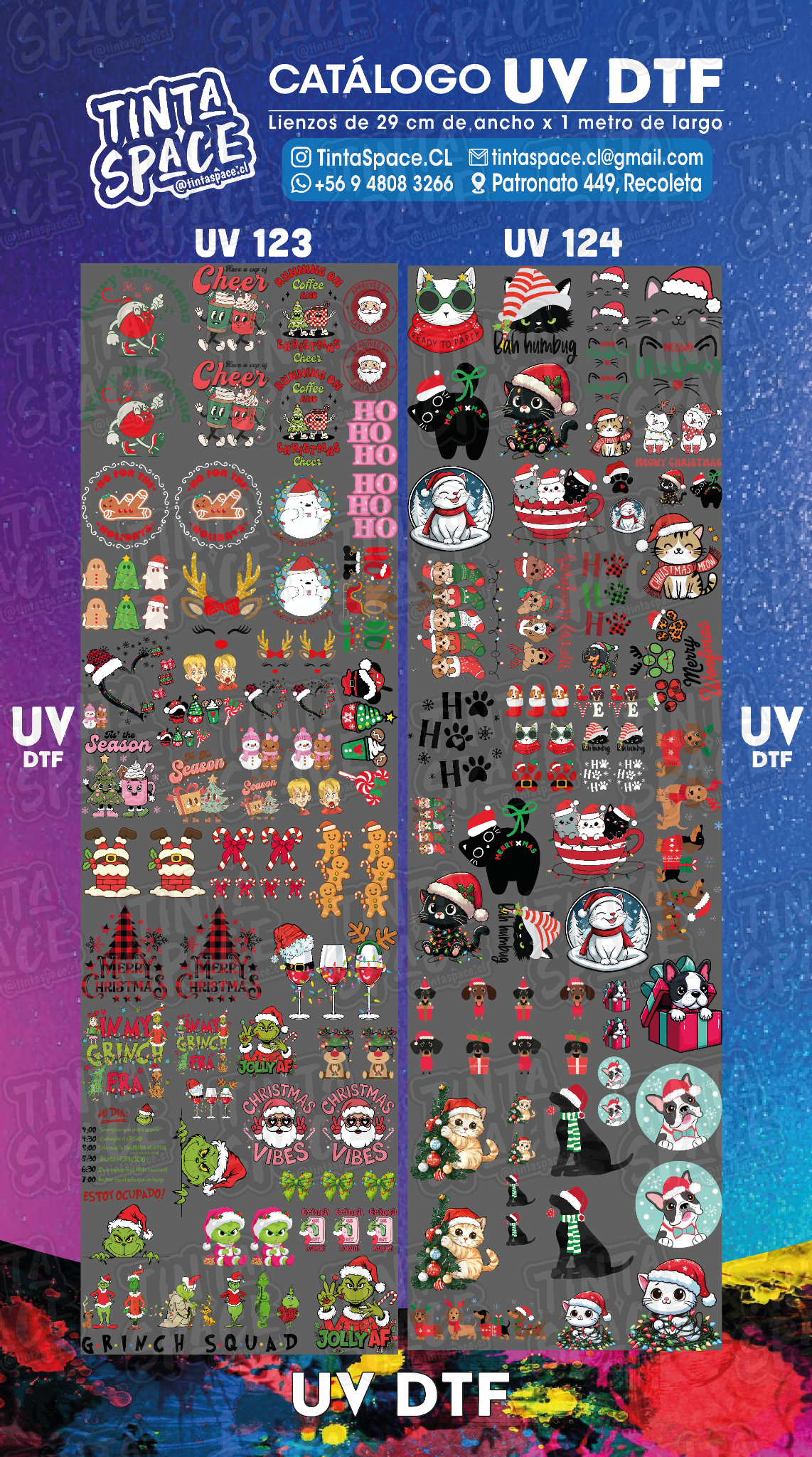 DTF UV — UV 123 y UV 124 (29 × 100 cm)