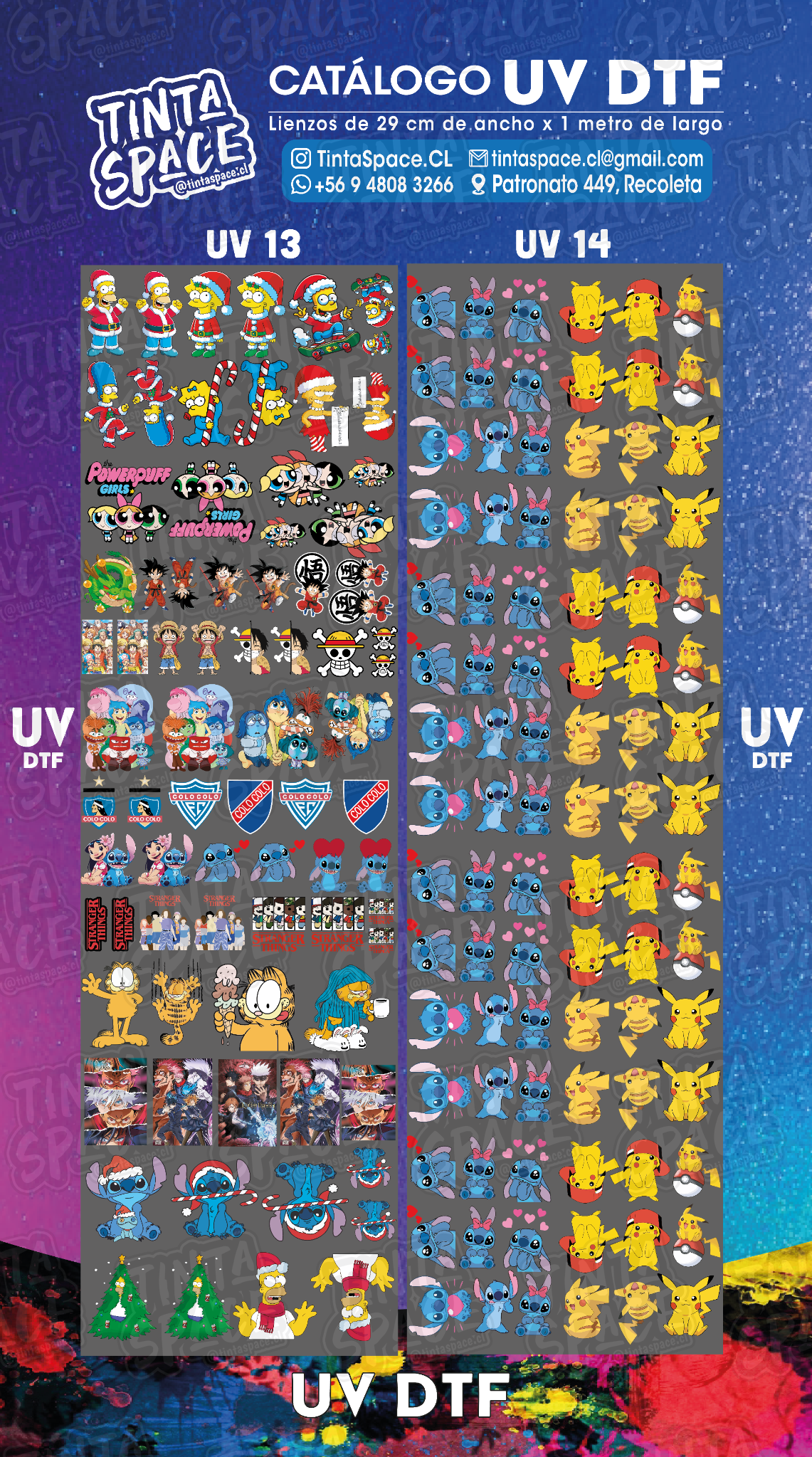 DTF UV — UV 13 y UV 14 (29 × 100 cm)