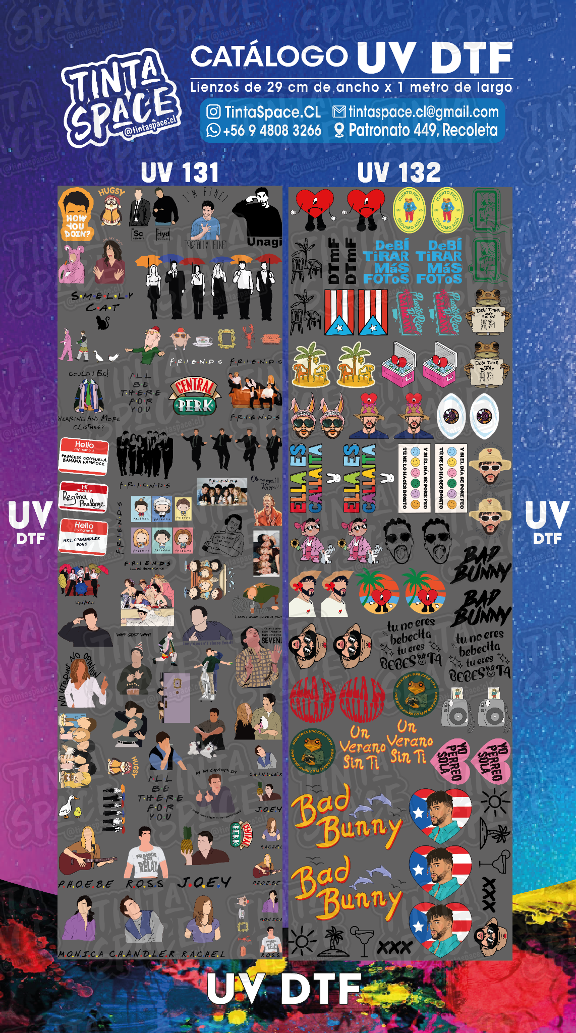 DTF UV — UV 131 y UV 132 (29 × 100 cm)