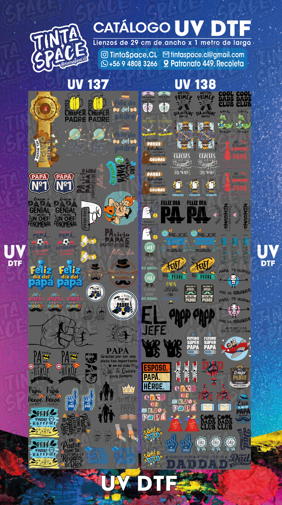 DTF UV — UV 137 y UV 138 (29 × 100 cm)