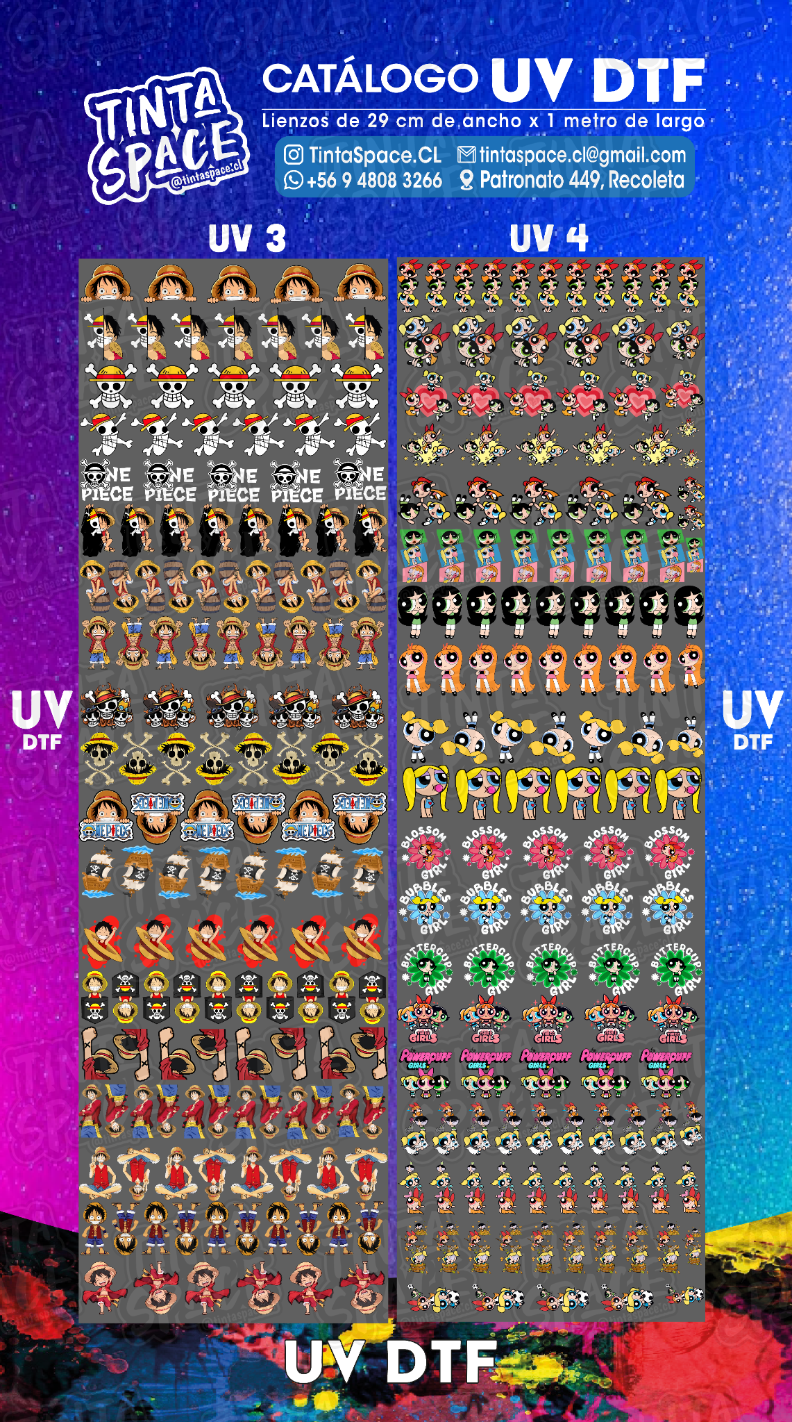 DTF UV — UV 3 y UV 4 (29 × 100 cm)