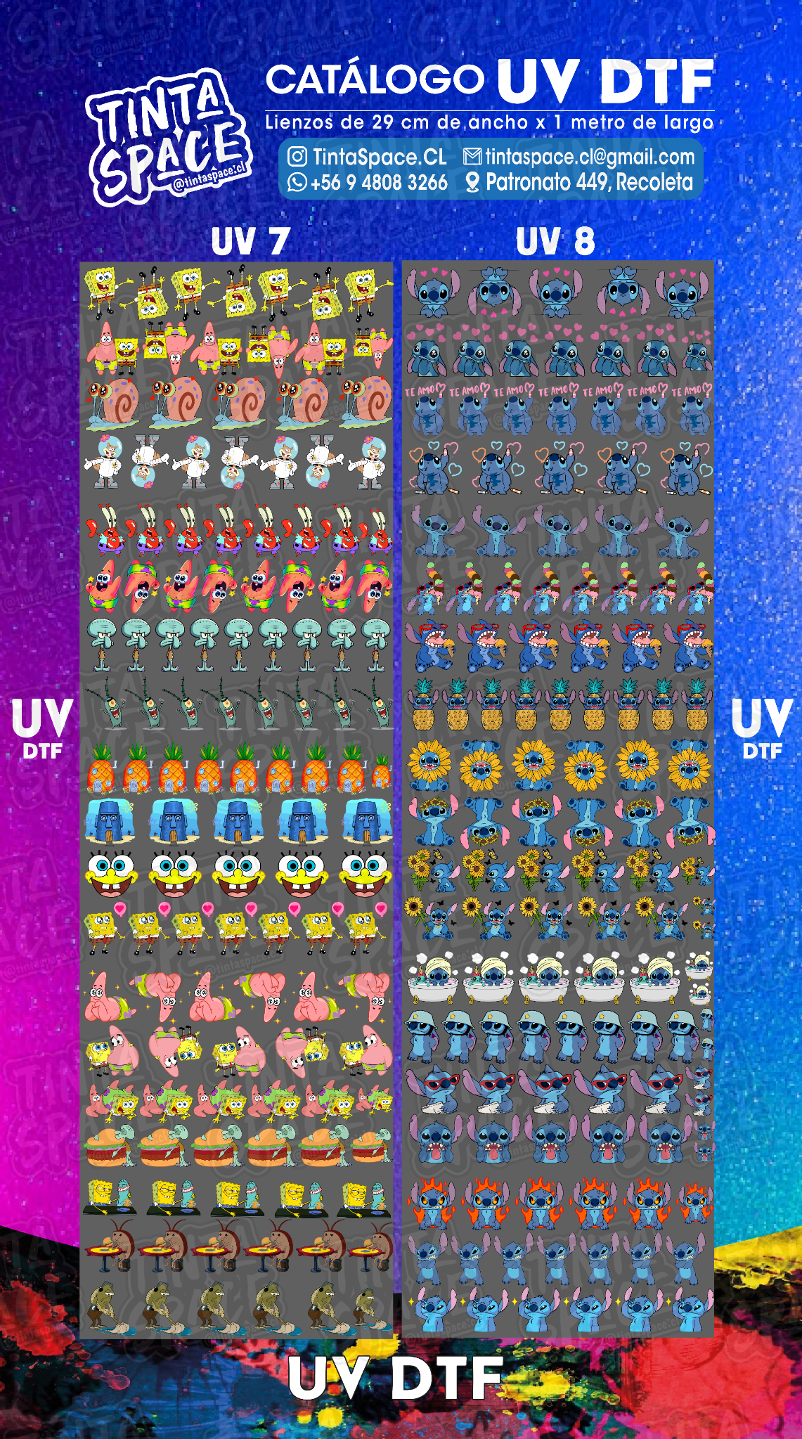 DTF UV — UV 7 y UV 8 (29 × 100 cm)