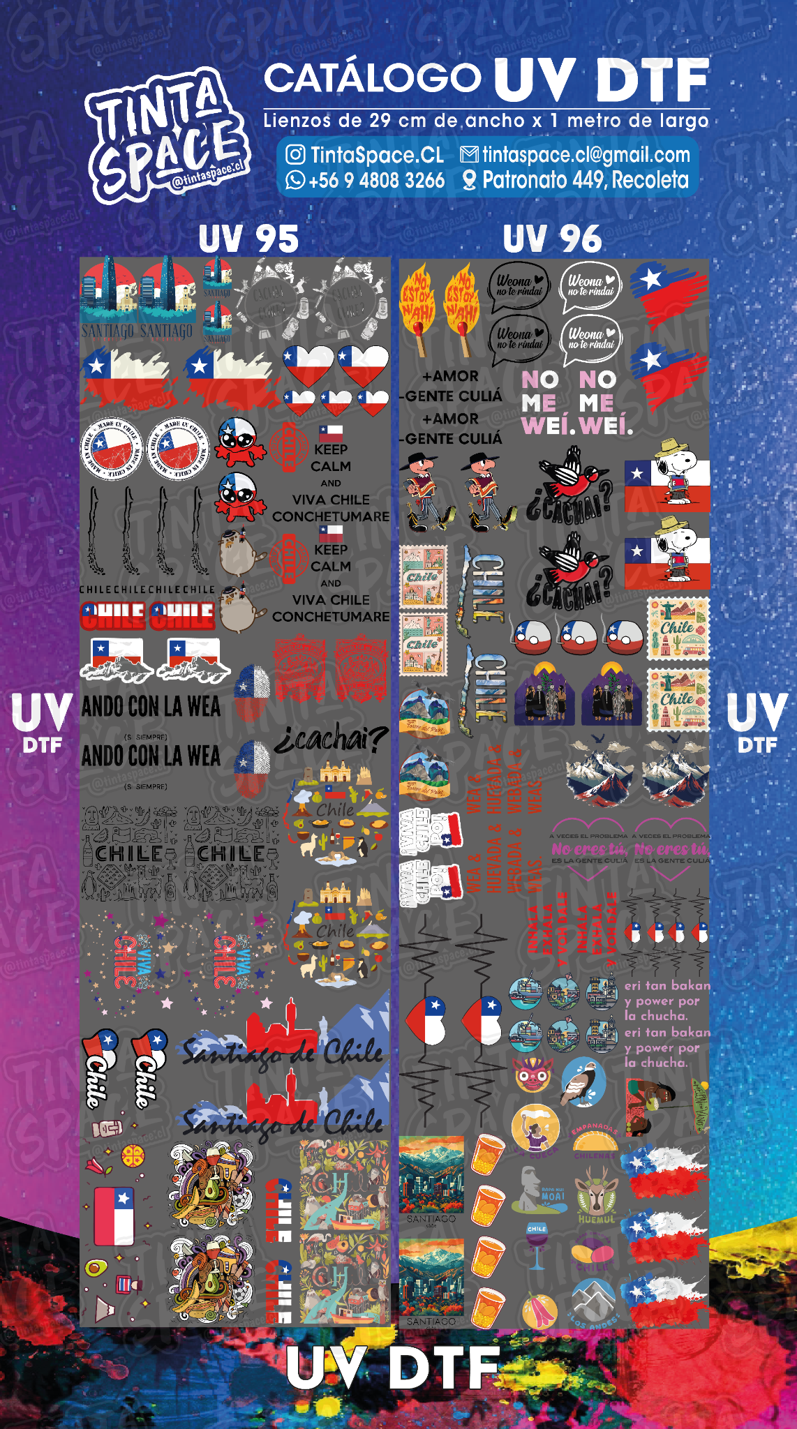 DTF UV — UV 95 y UV 96 (29 × 100 cm)
